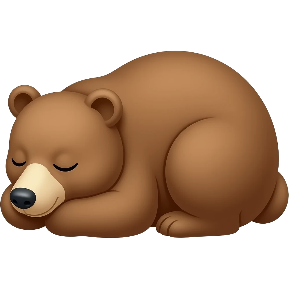 Create a bear hibernating peacefully emoji