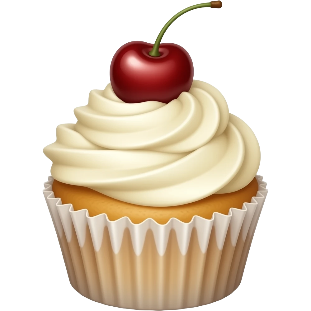 Cupcake with cherry emoji