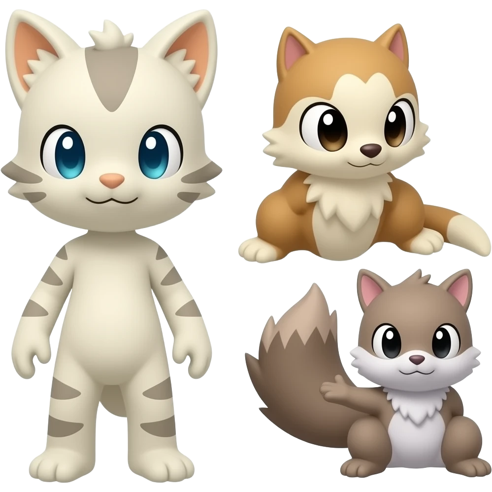 Meowstic-Minccino-Furret-Fakemon-hybrid emoji