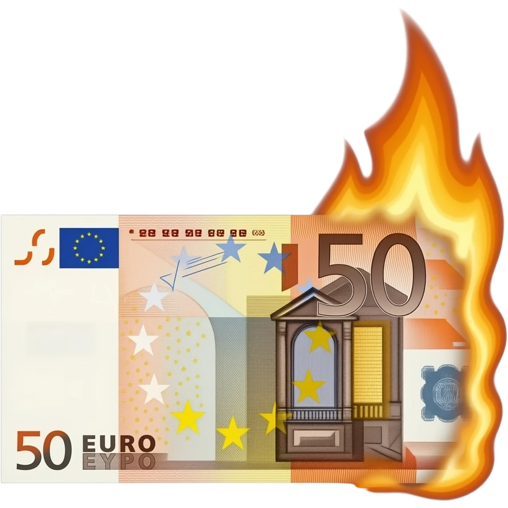 15 million euro burning emoji