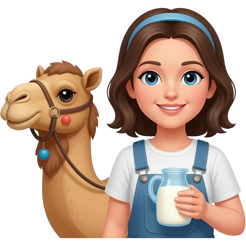 جمل  امرأة  لبن emoji