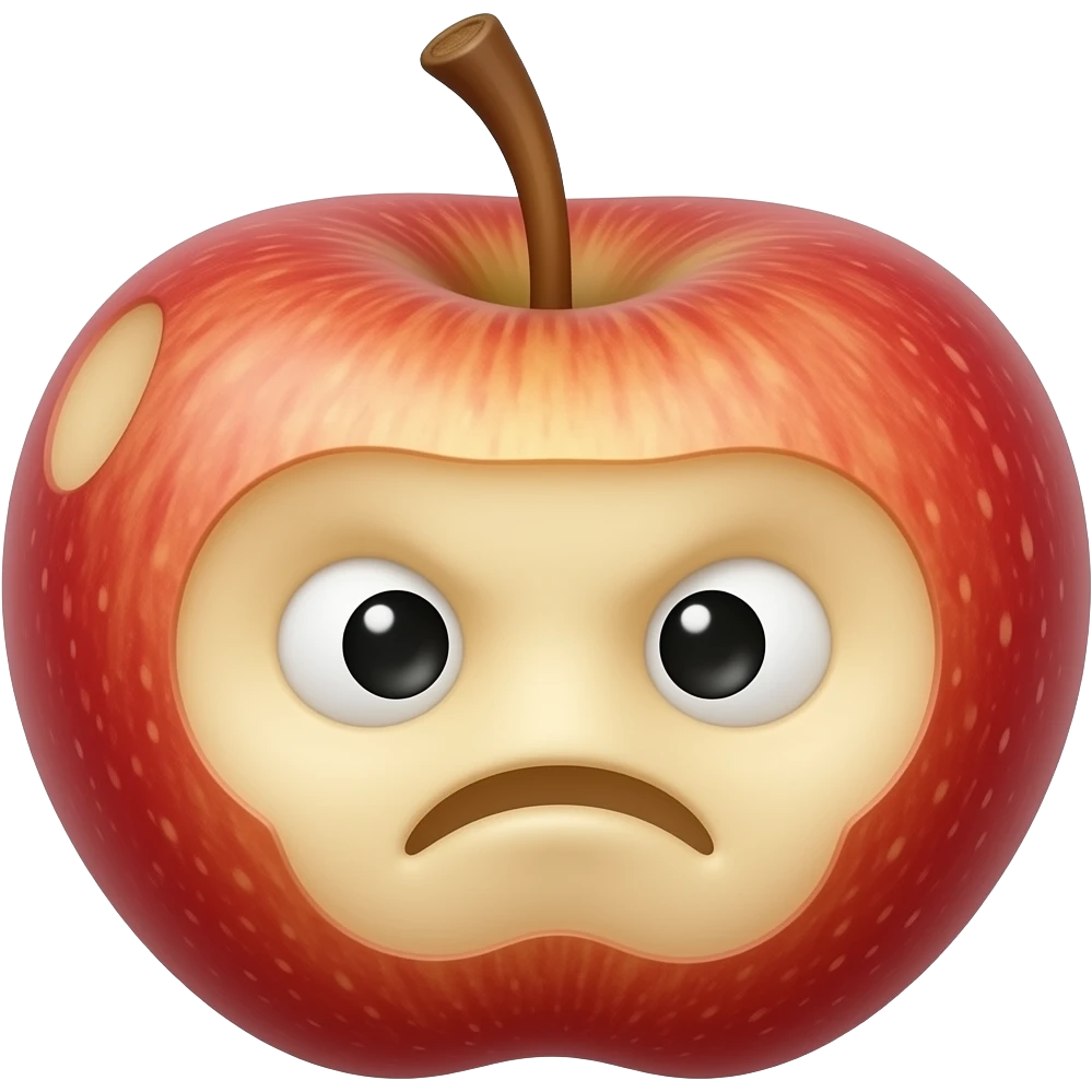a deformed apple emoji