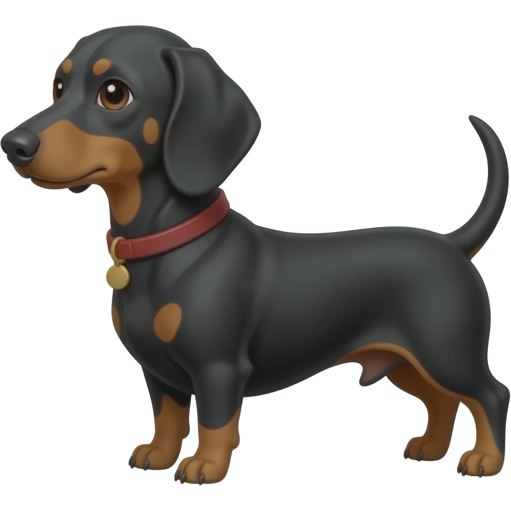 black wiener dog with brown spots emoji