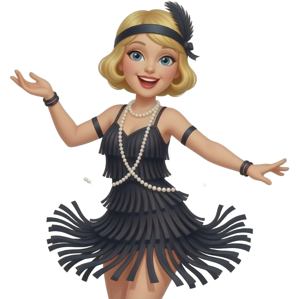 blond flapper dancing emoji
