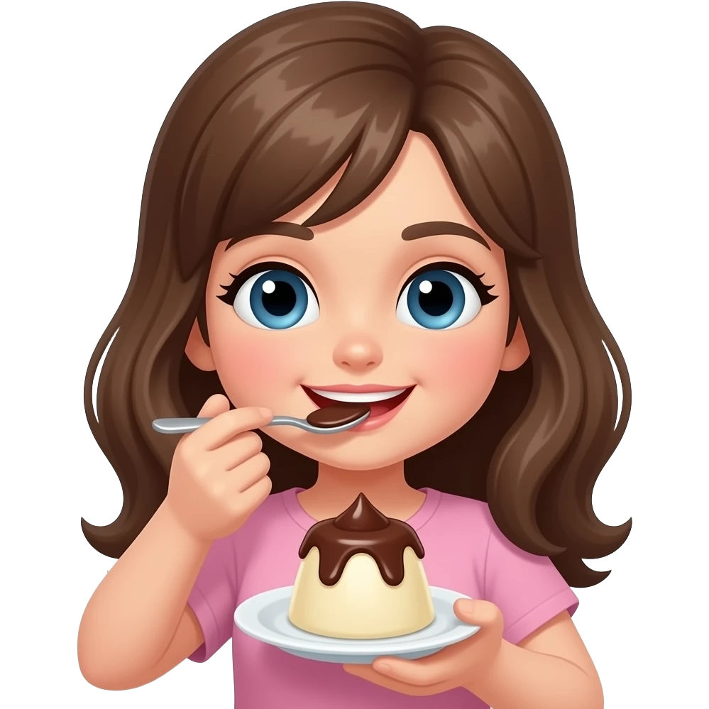 girl eating pudding emoji