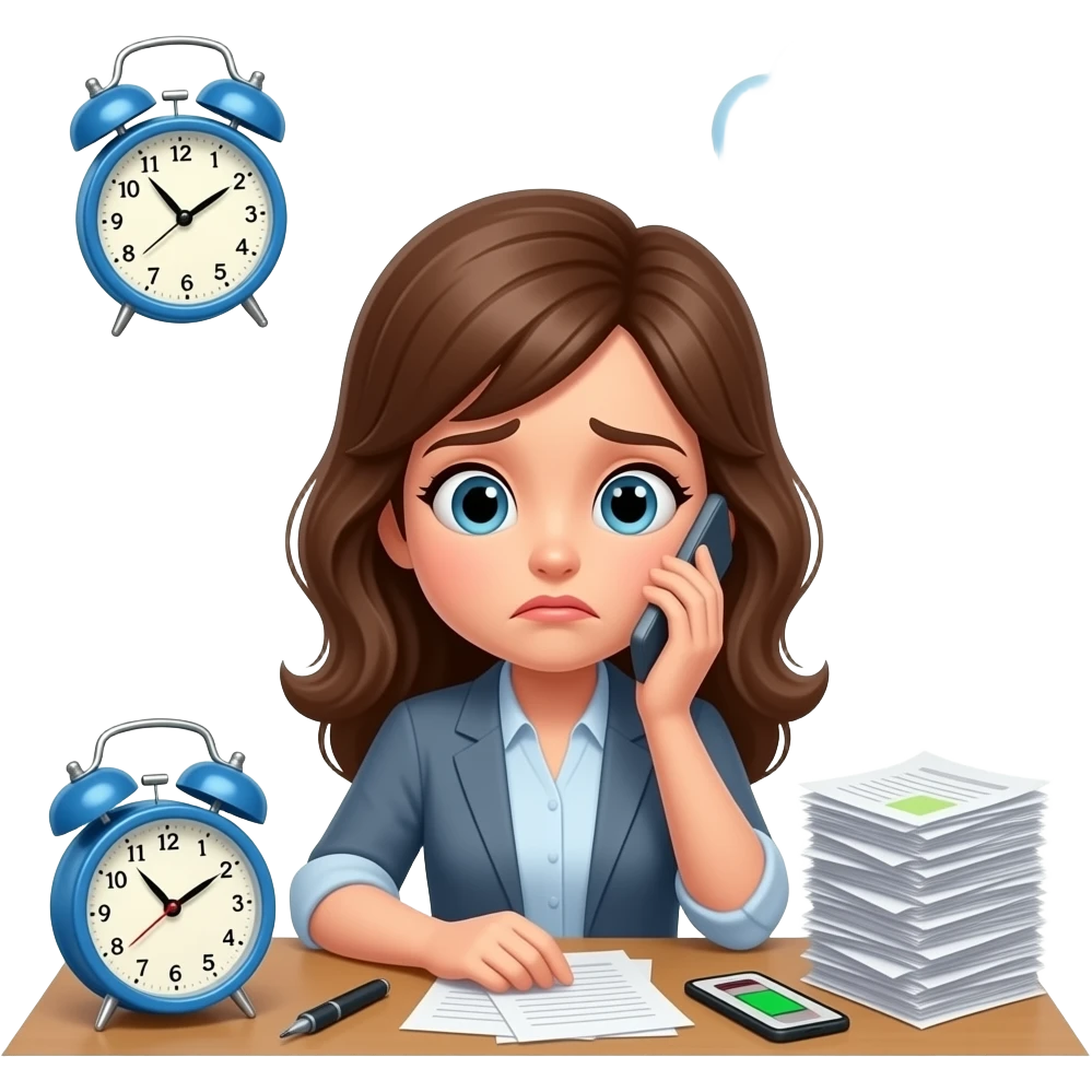 У женщины села батарейка, она без энергии у нее много дел и мыслкй emoji