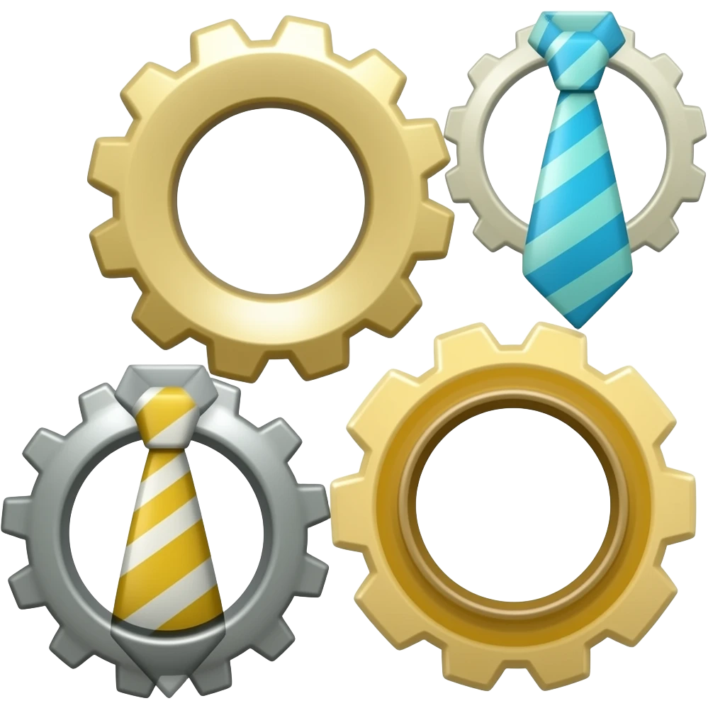 engranajes con corbata emoji