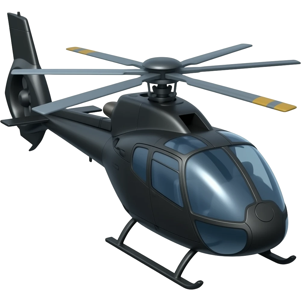 et kult svart og mørkeblått helikopter emoji