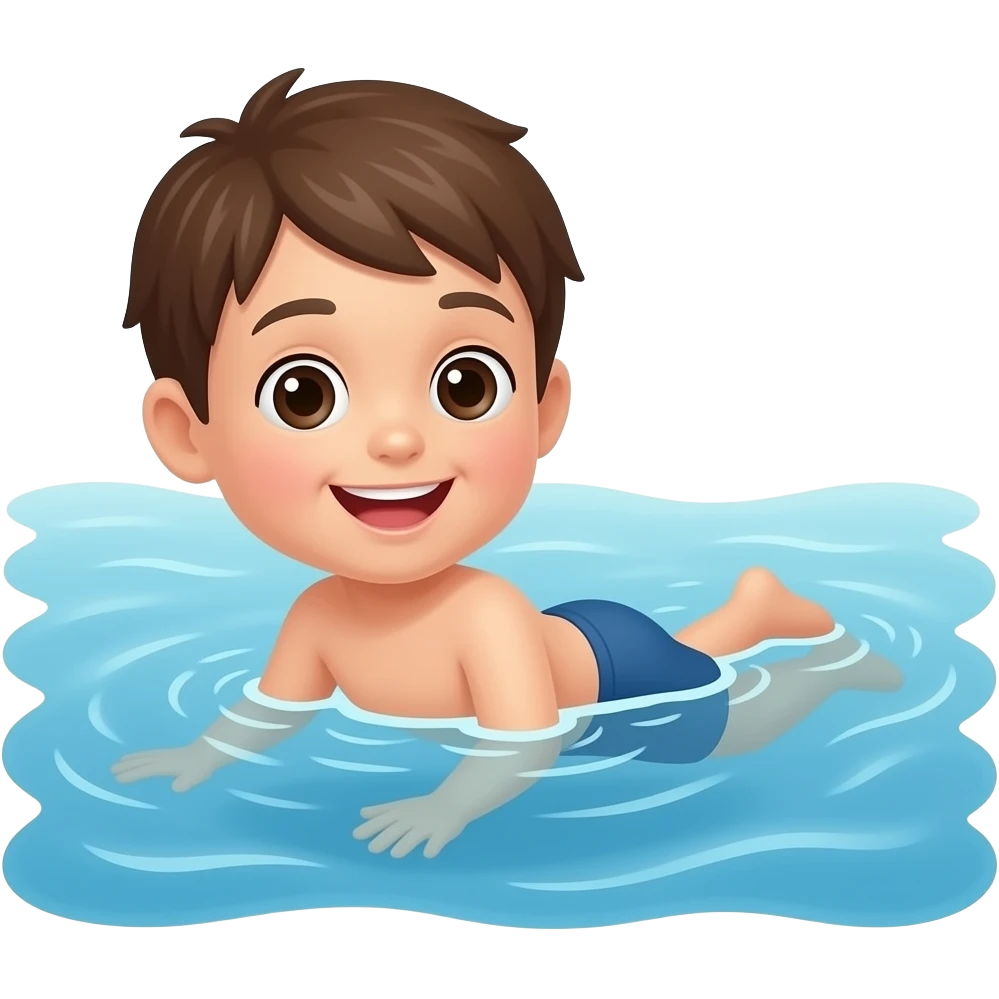 A kid swims in the sea emoji