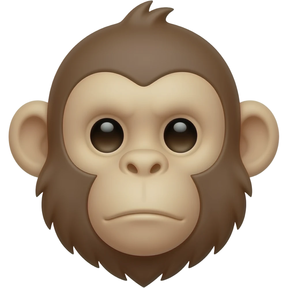monkey thinking straight face emoji