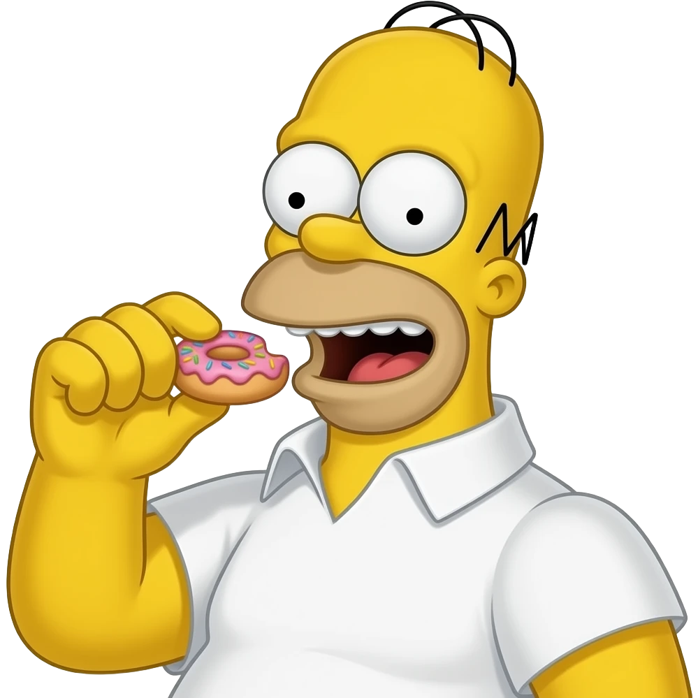 homer dropping his dounut make homer fat and evil emoji