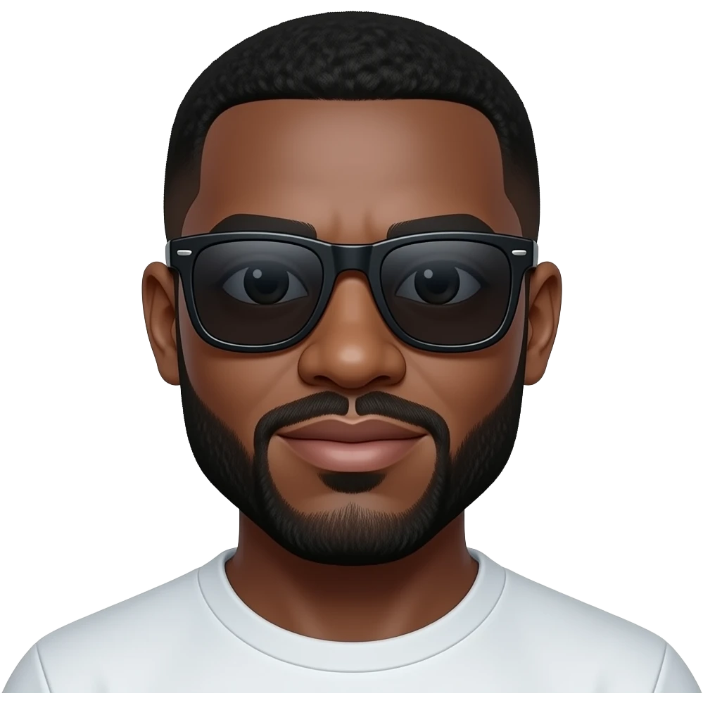 Emoji giga Chad con gli occhiali da sole emoji