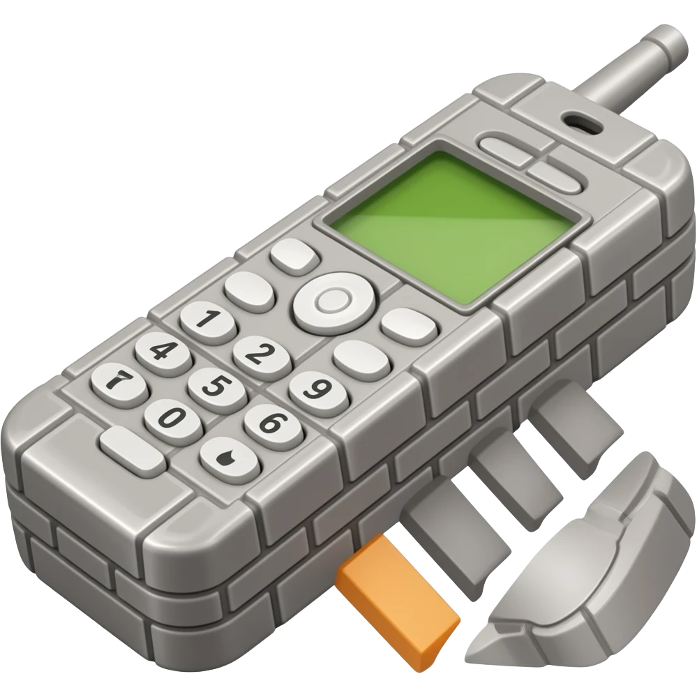 a 1980's mobile brick phone with antenna emoji