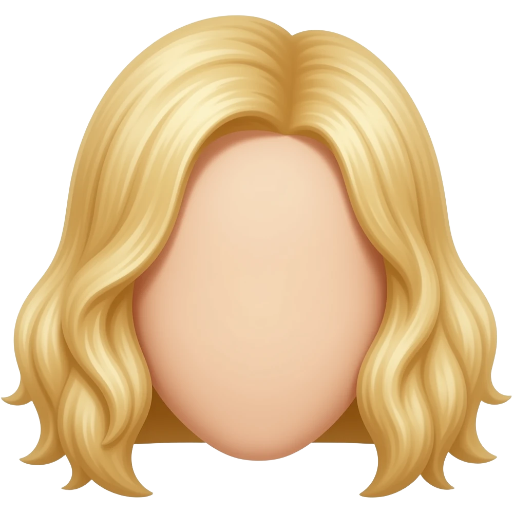 blonde wig no face emoji
