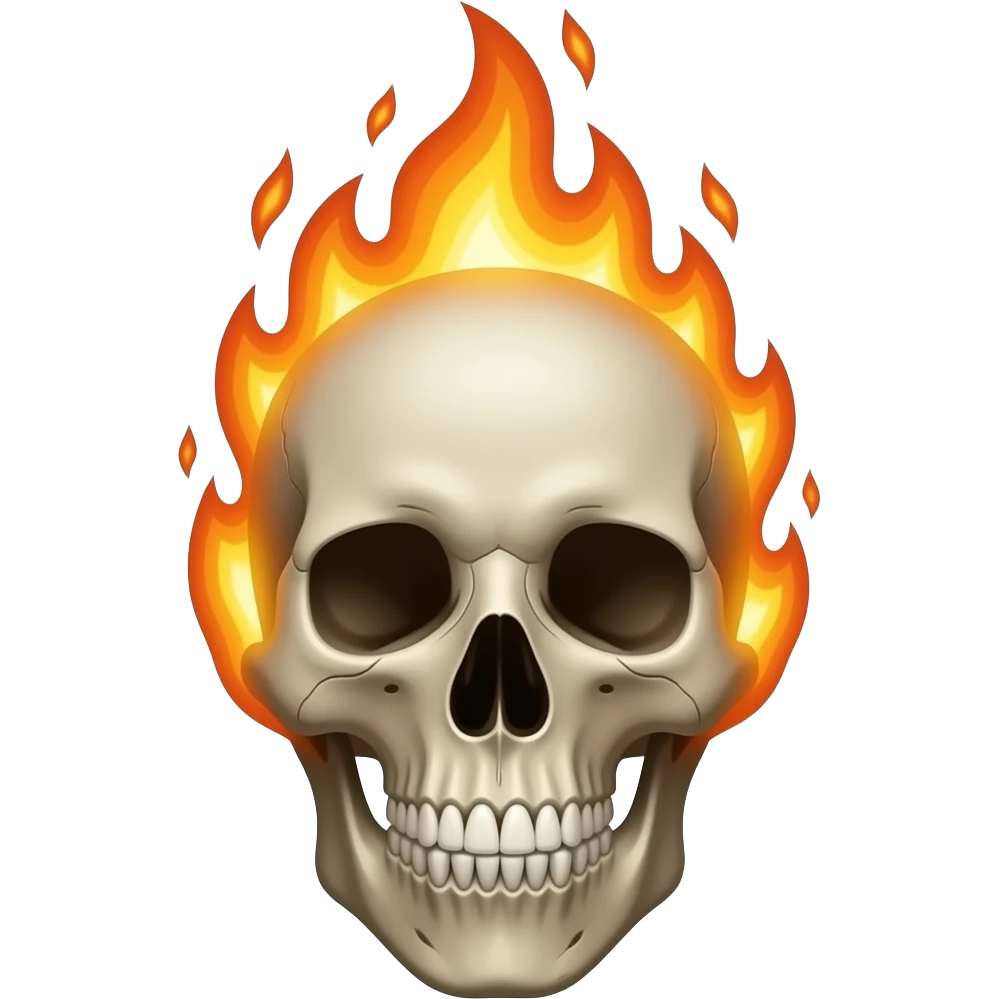 불타는 해골 얼굴 emoji