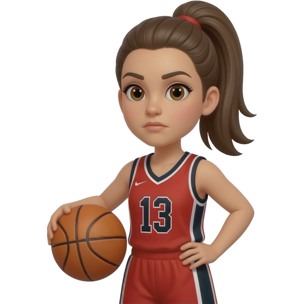 girl basketball player portrait emoji