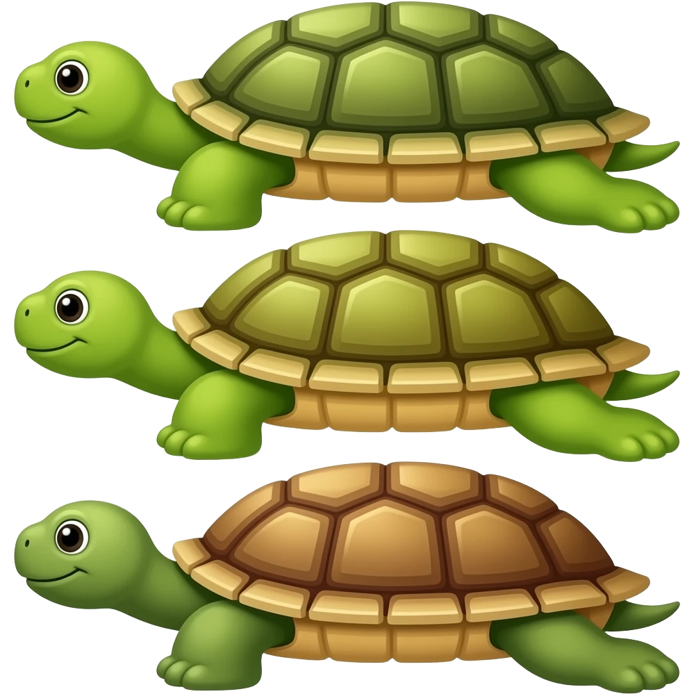 3 emoji turtles emoji