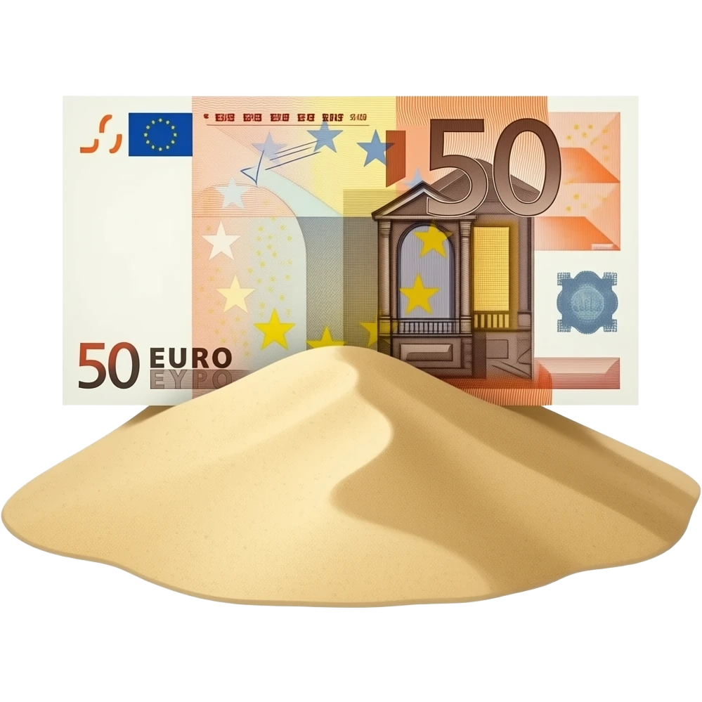 17,5 million euro placed in the sand emoji