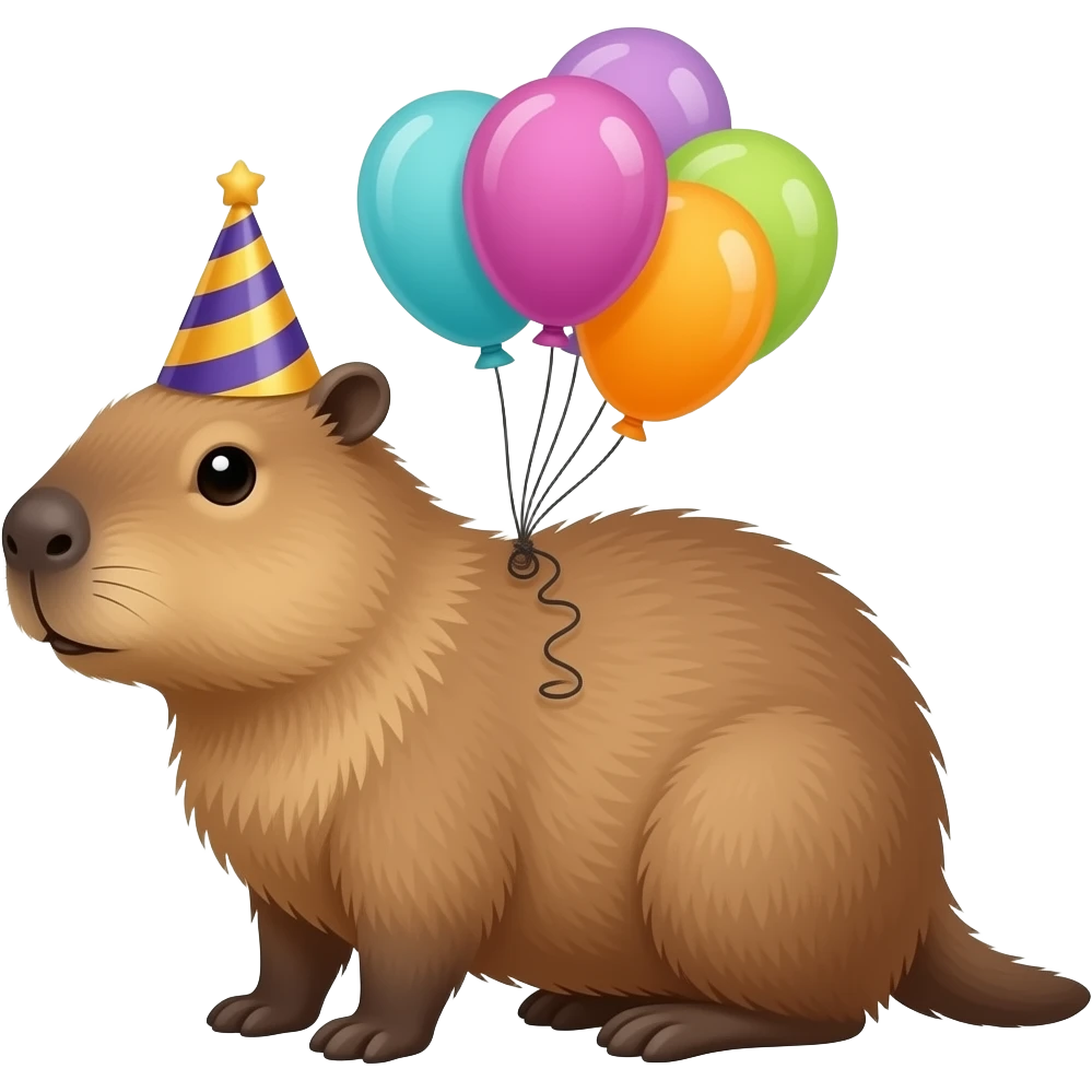 capybara birthday balloons emoji