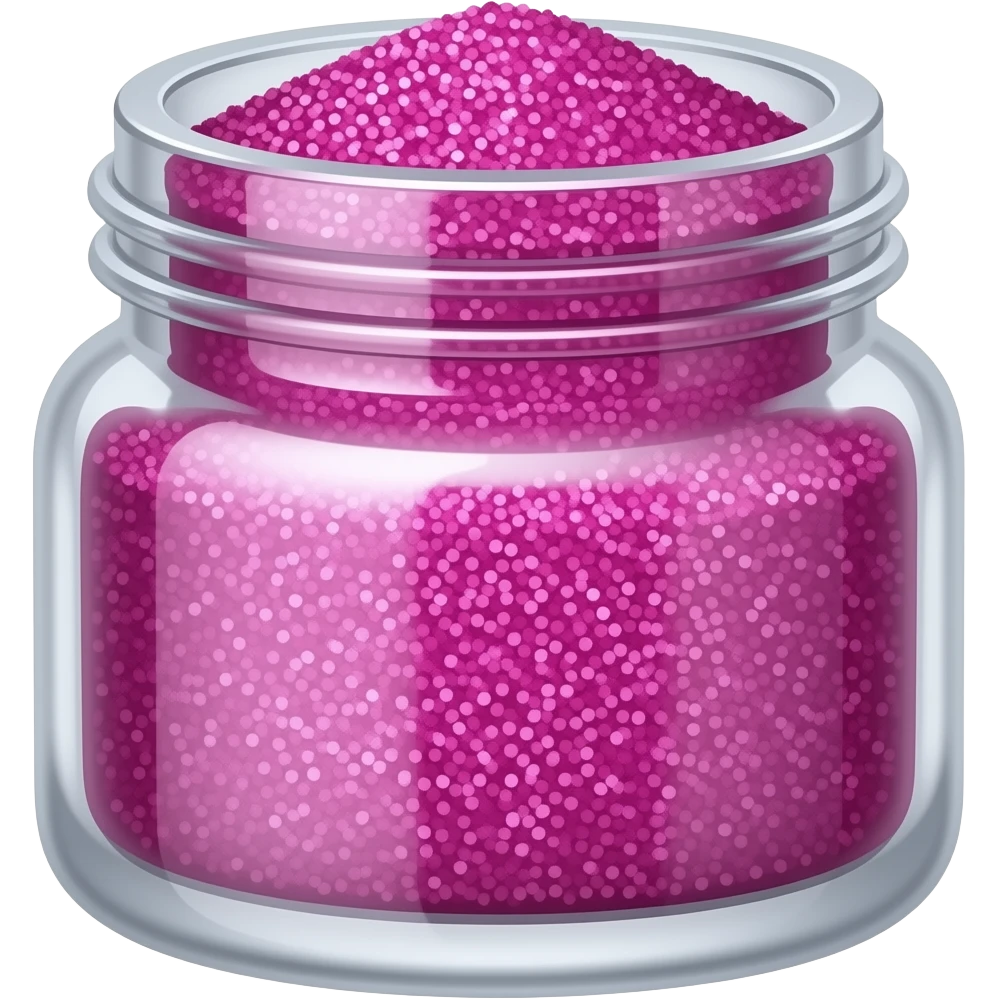 Magenta hot pink glitter powder in the glass jar emoji | AI Emoji Generator