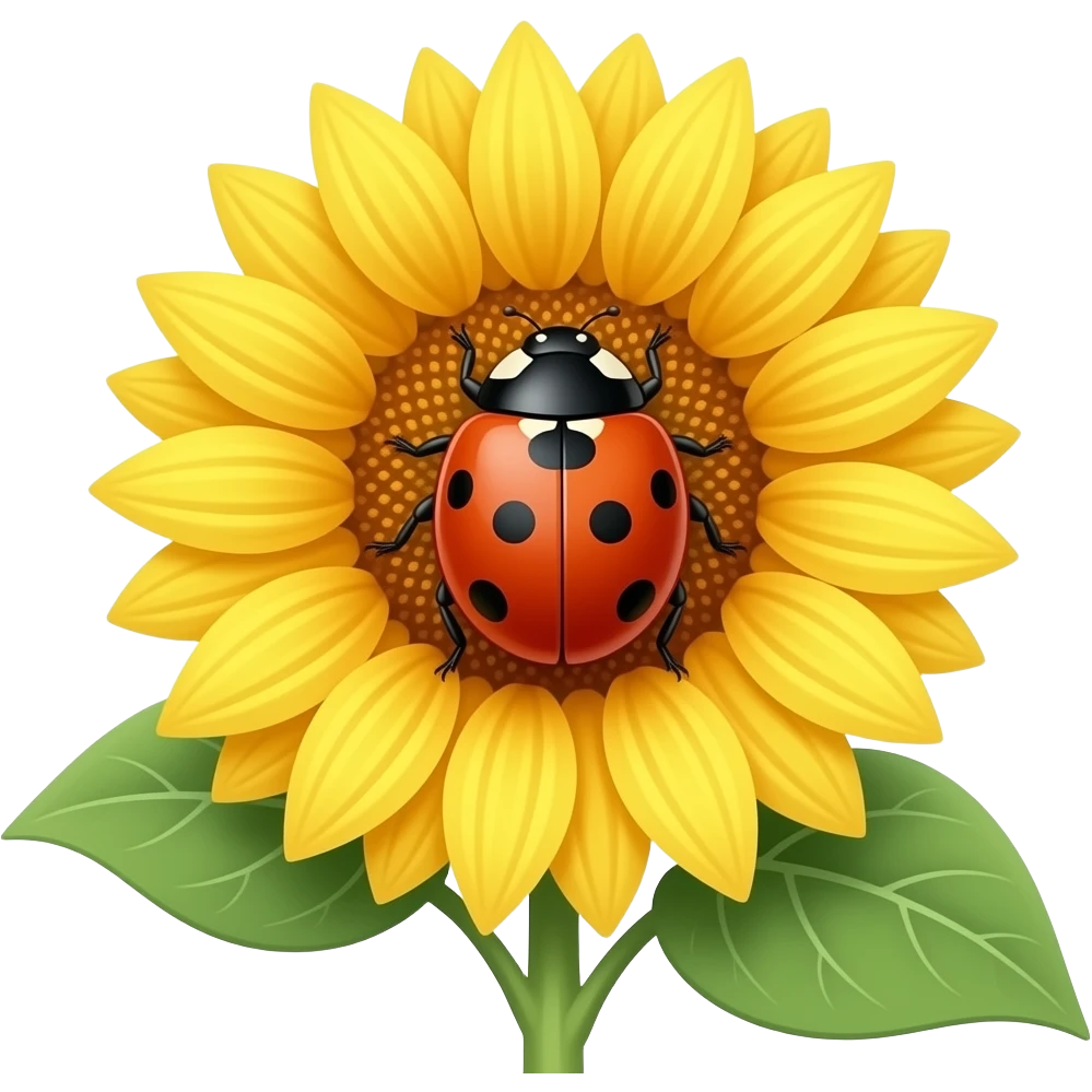 Sunflower ladybug emoji