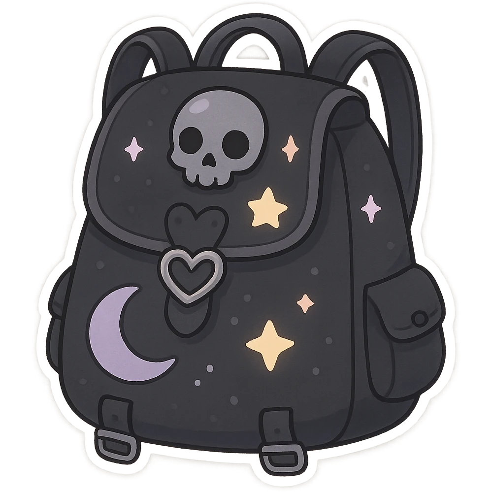 pastel goth black object emoji