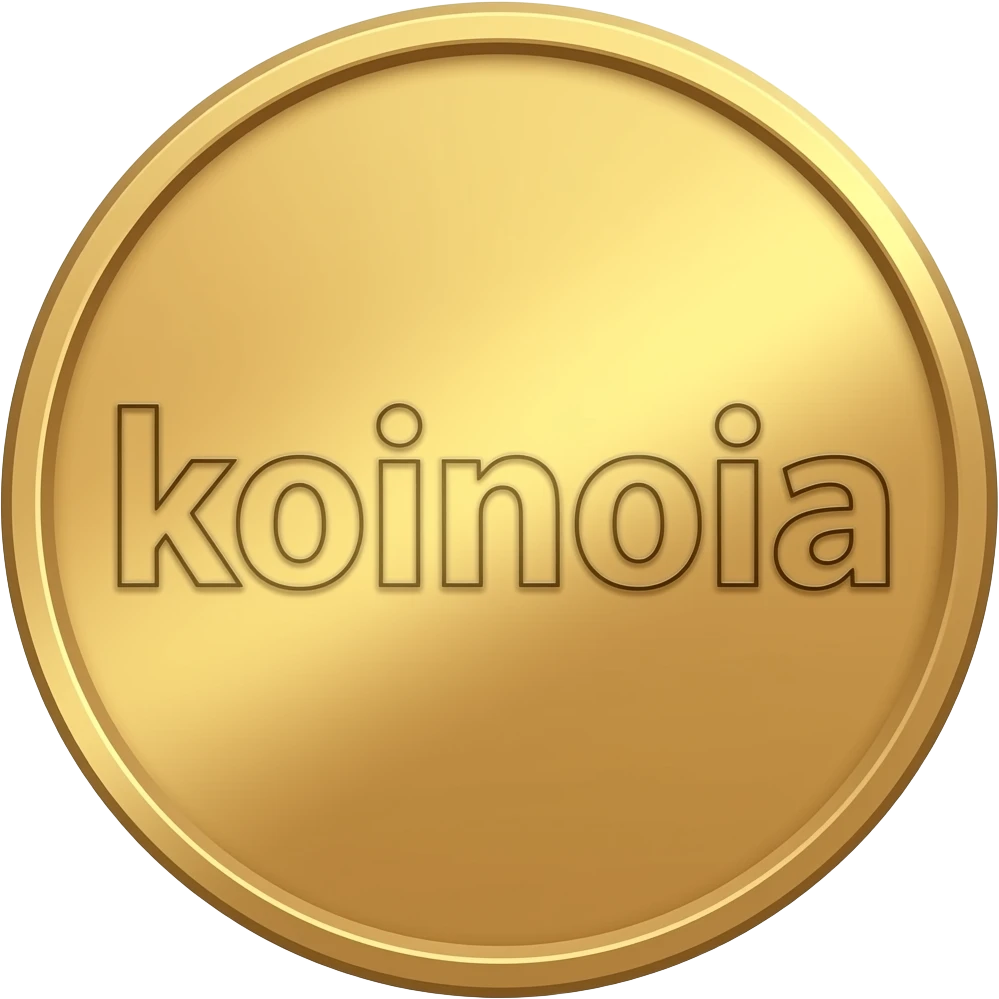 coin with koinonia spelt on it (spelt right pls) emoji