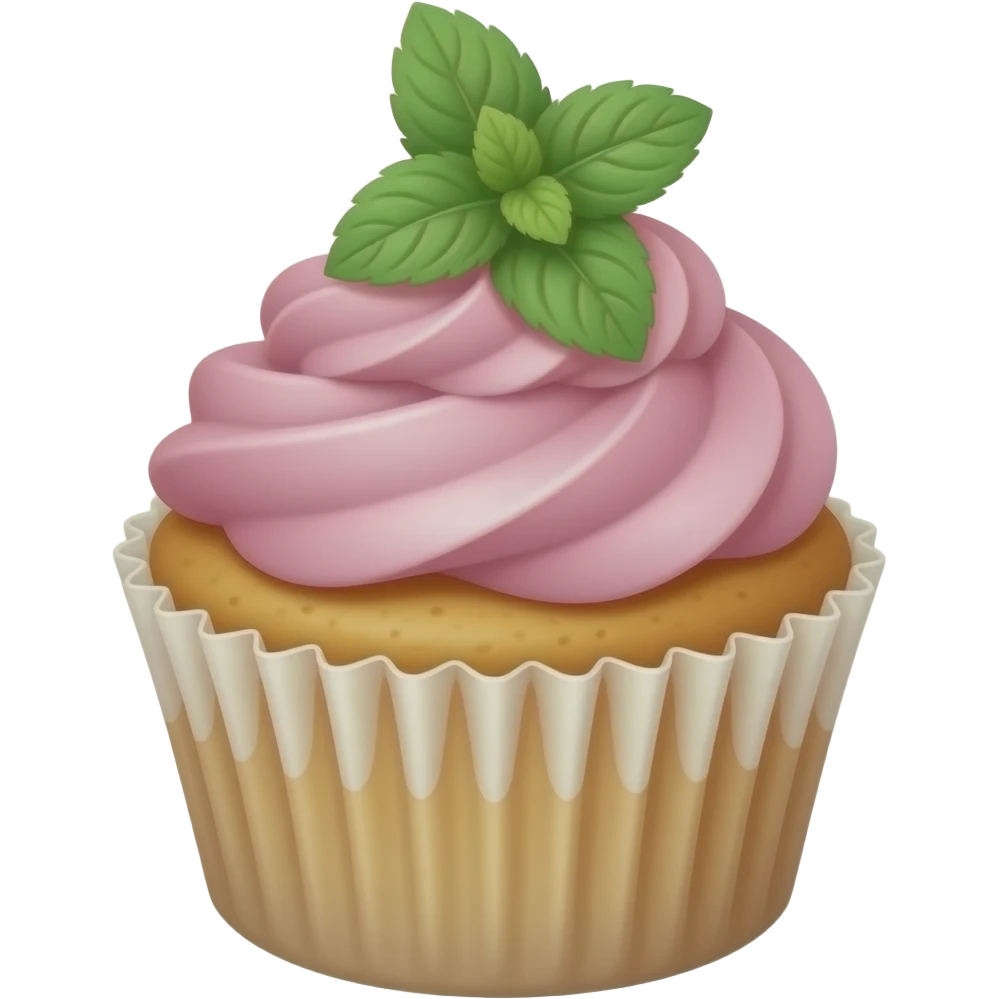 Cupcake with pink icing emoji