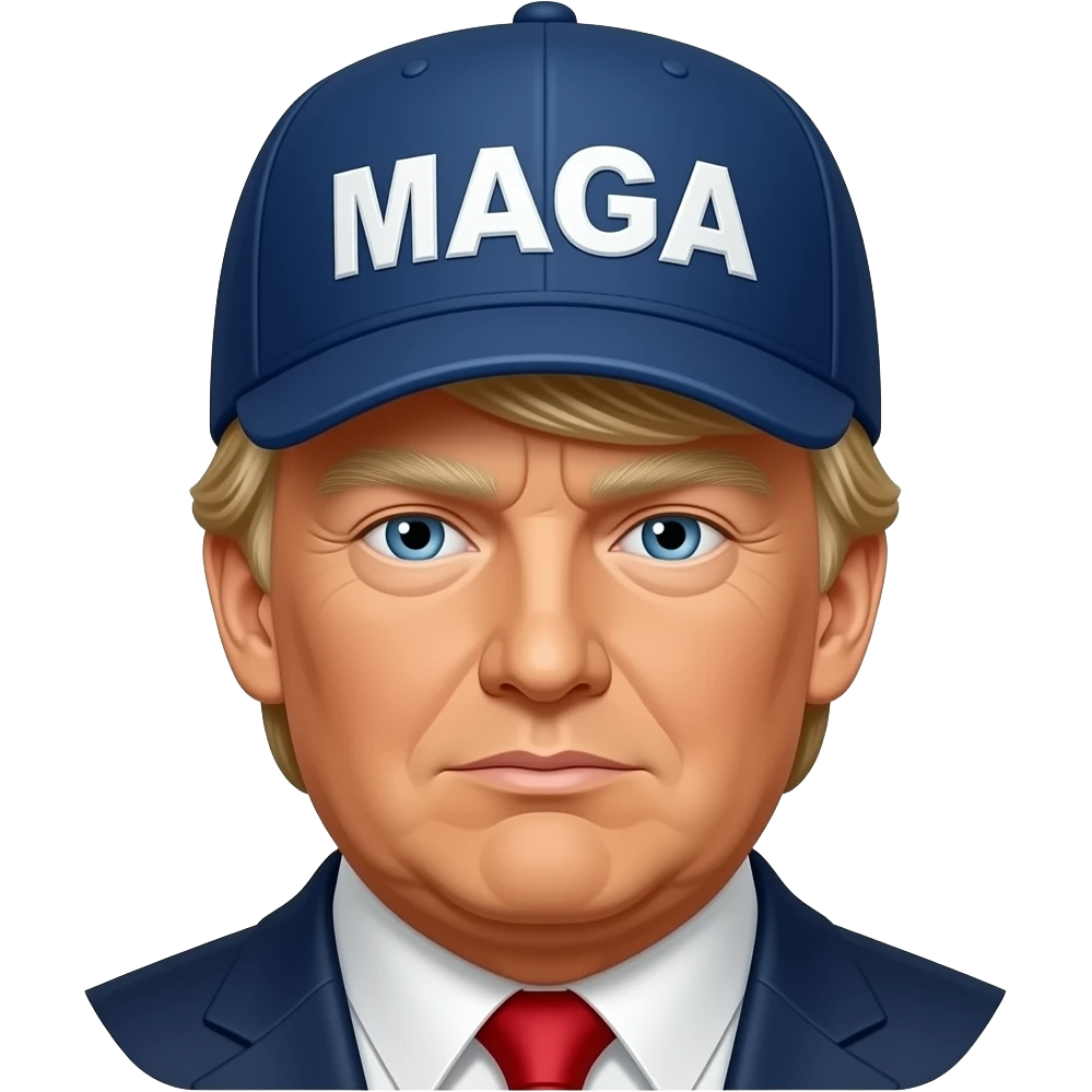Trump wearing MAGA baseball cap emoji