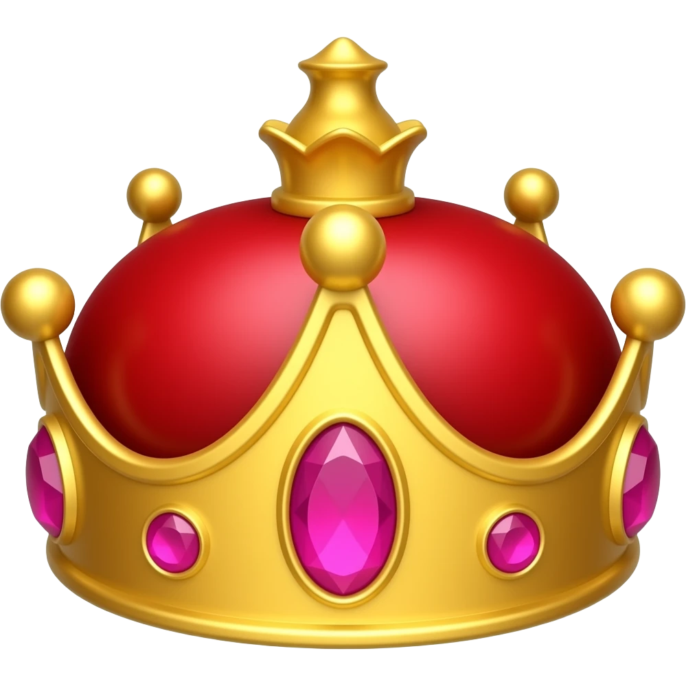 all red crown with pink gems emoji