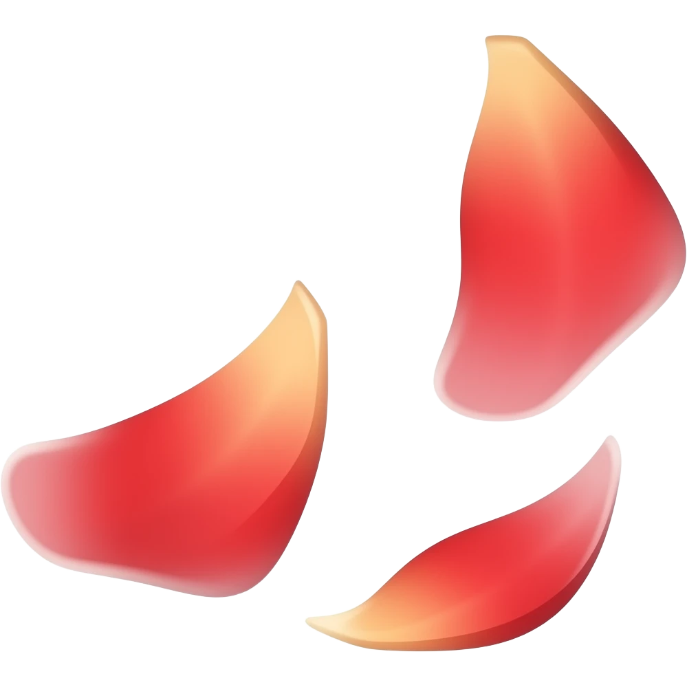 three falling crimson petals emoji