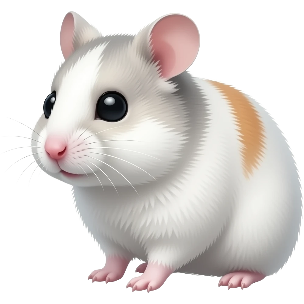 Un hamster blanco con una raya en la espalda emoji