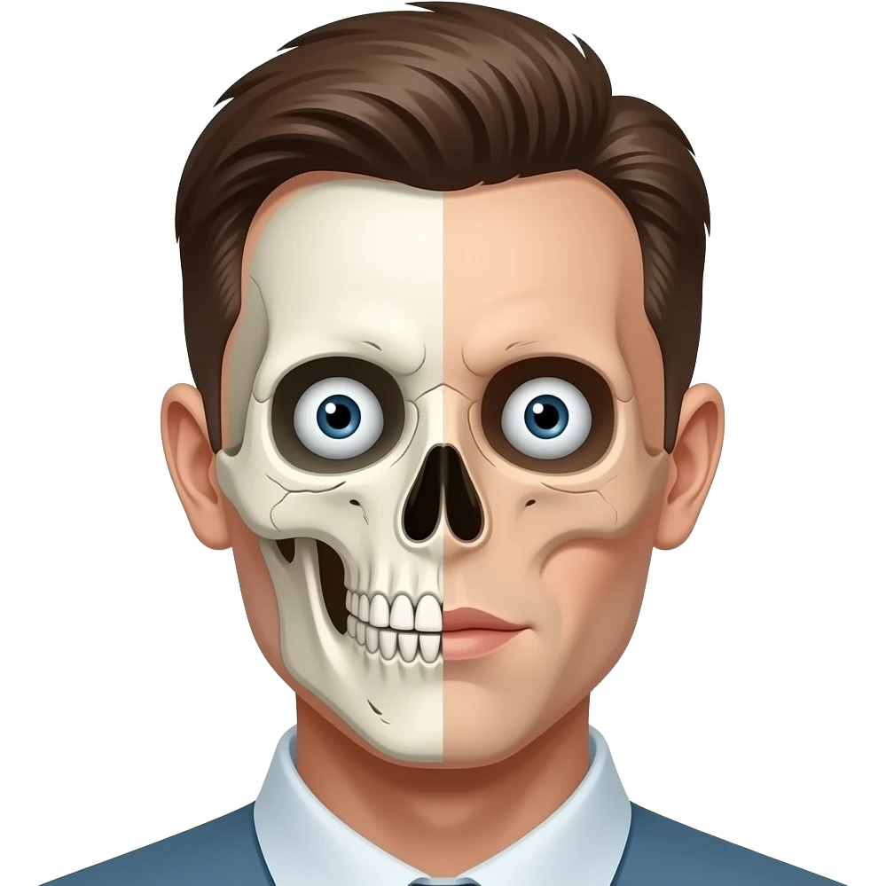 кости вместо глаз и ушей emoji