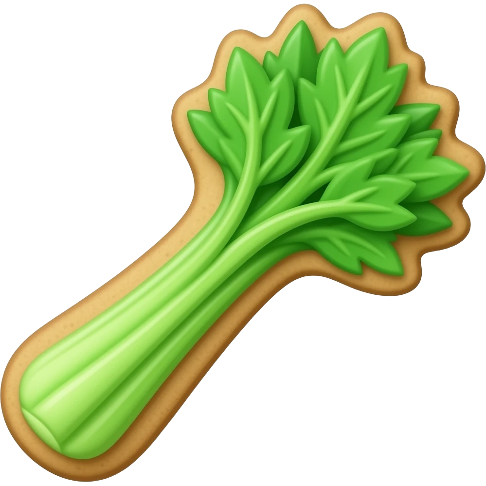 Celery shaped cookie emoji