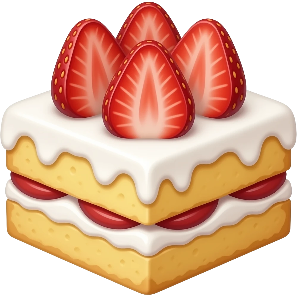 Strawberry cake cube emoji