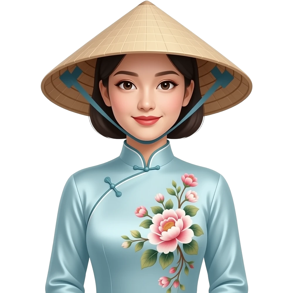 Create a woman wearing ao dai and conical hat emoji