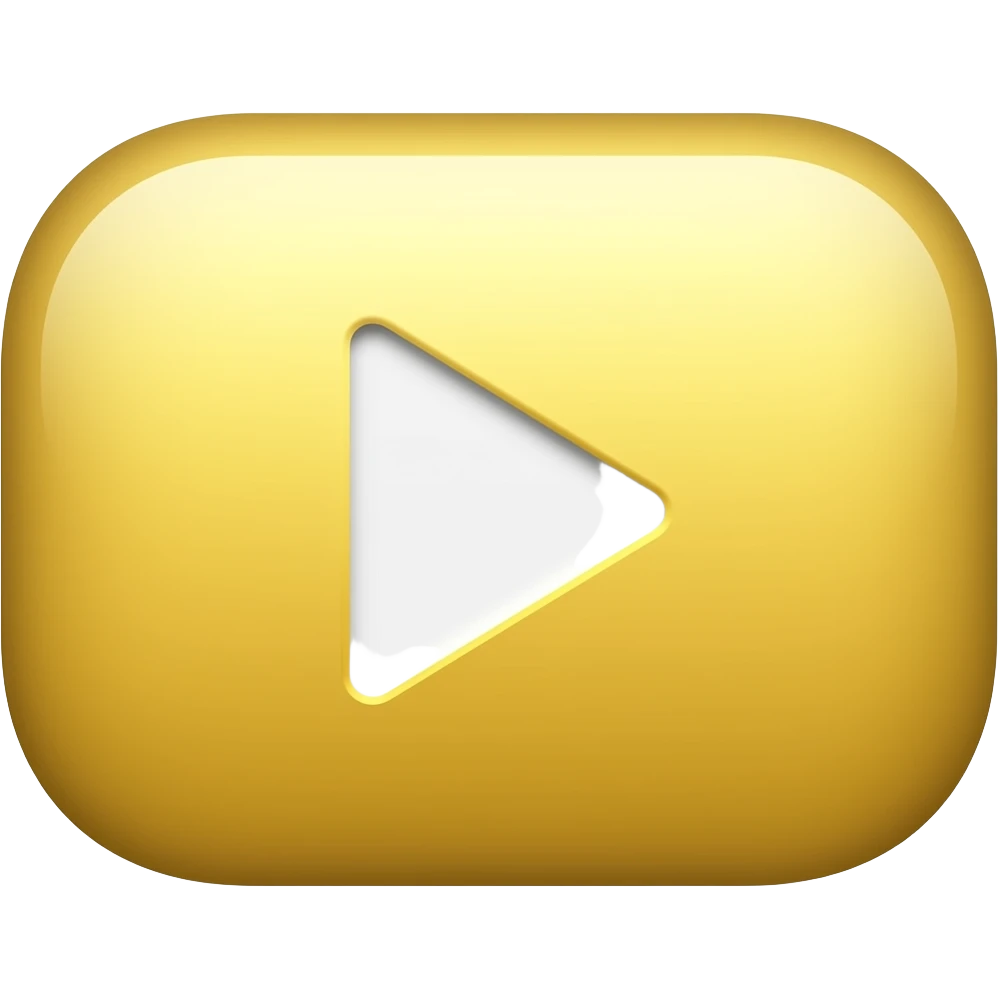 Gold YouTube play button emoji