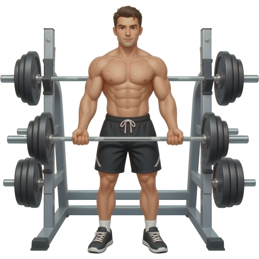man naked Weight training gym emoji