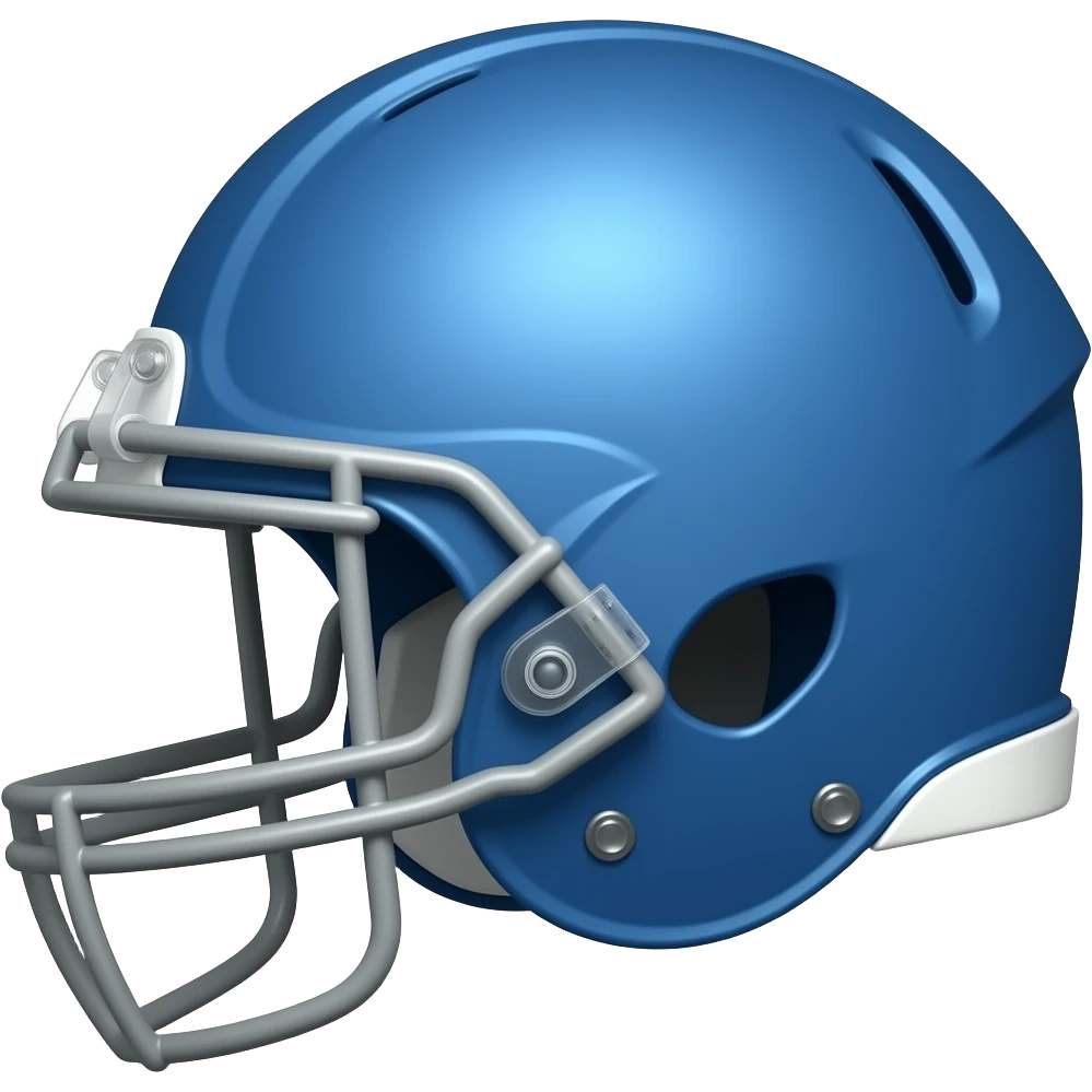 A blue football helmet, facing 90 degrees left,  slightly tilted down at a 45 degree angel emoji