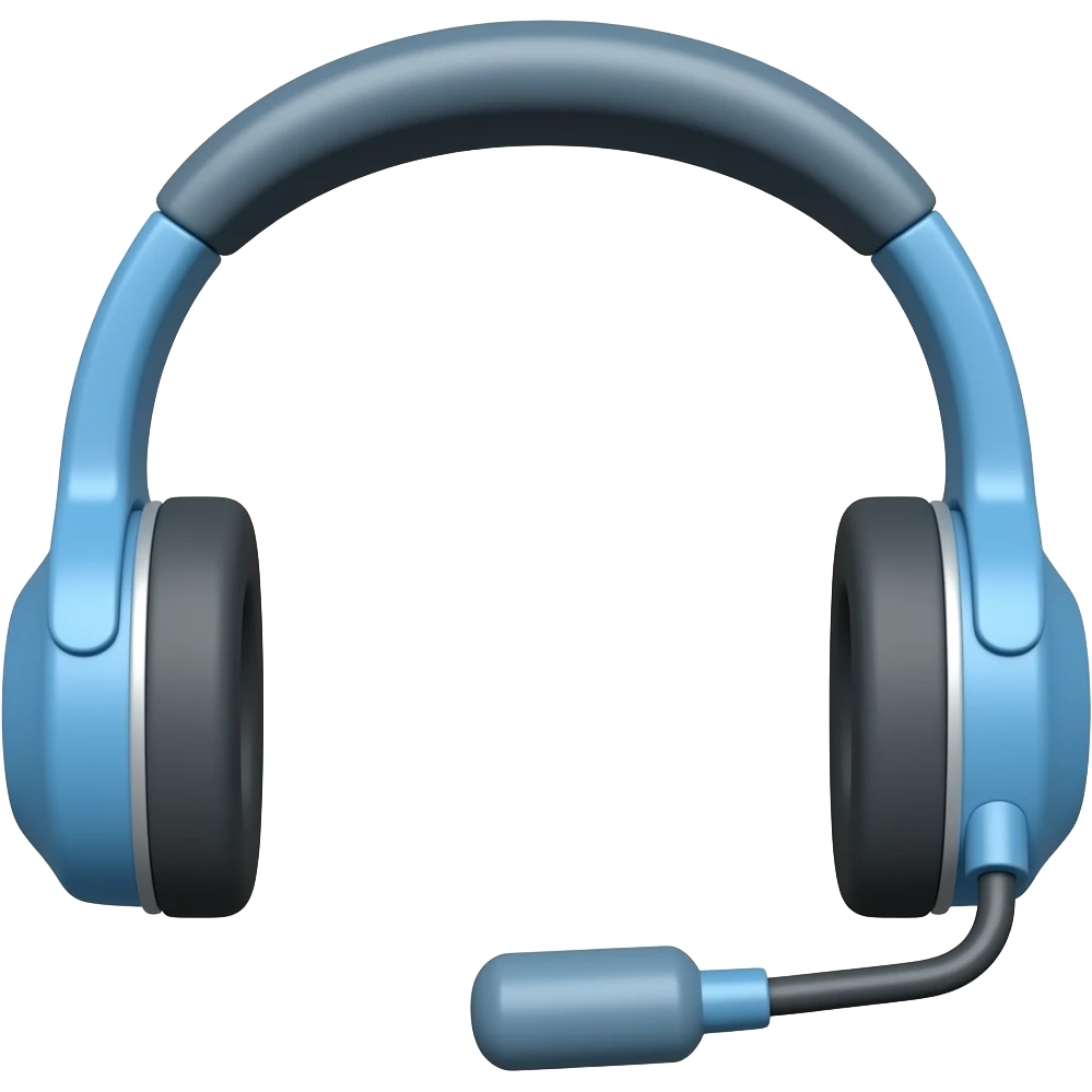 headset blue no mic emoji