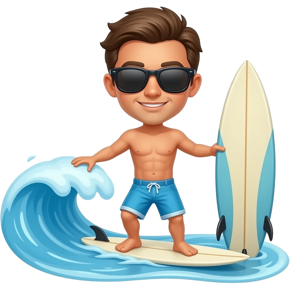 surfer with sunglasses emoji