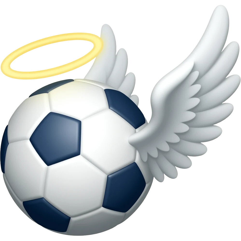 A premier league Football with wing and a halo emoji