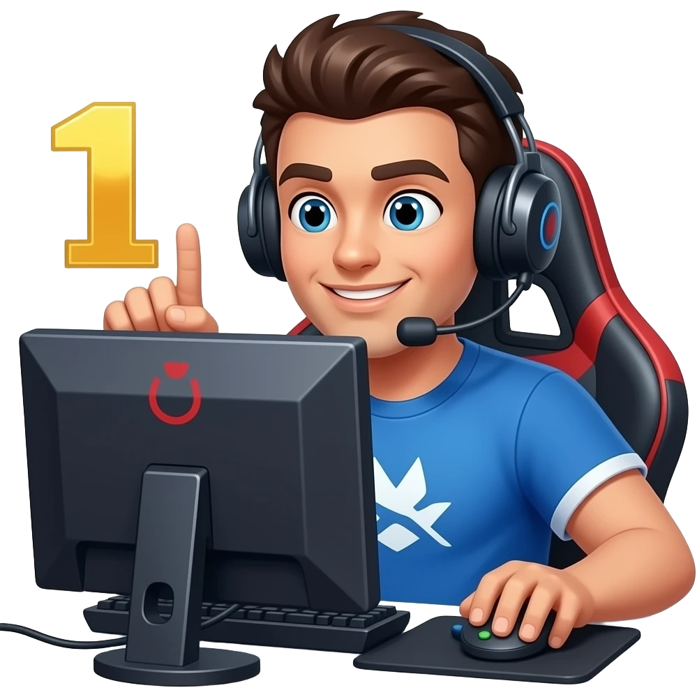 a person gaming and winning a battle royal emoji