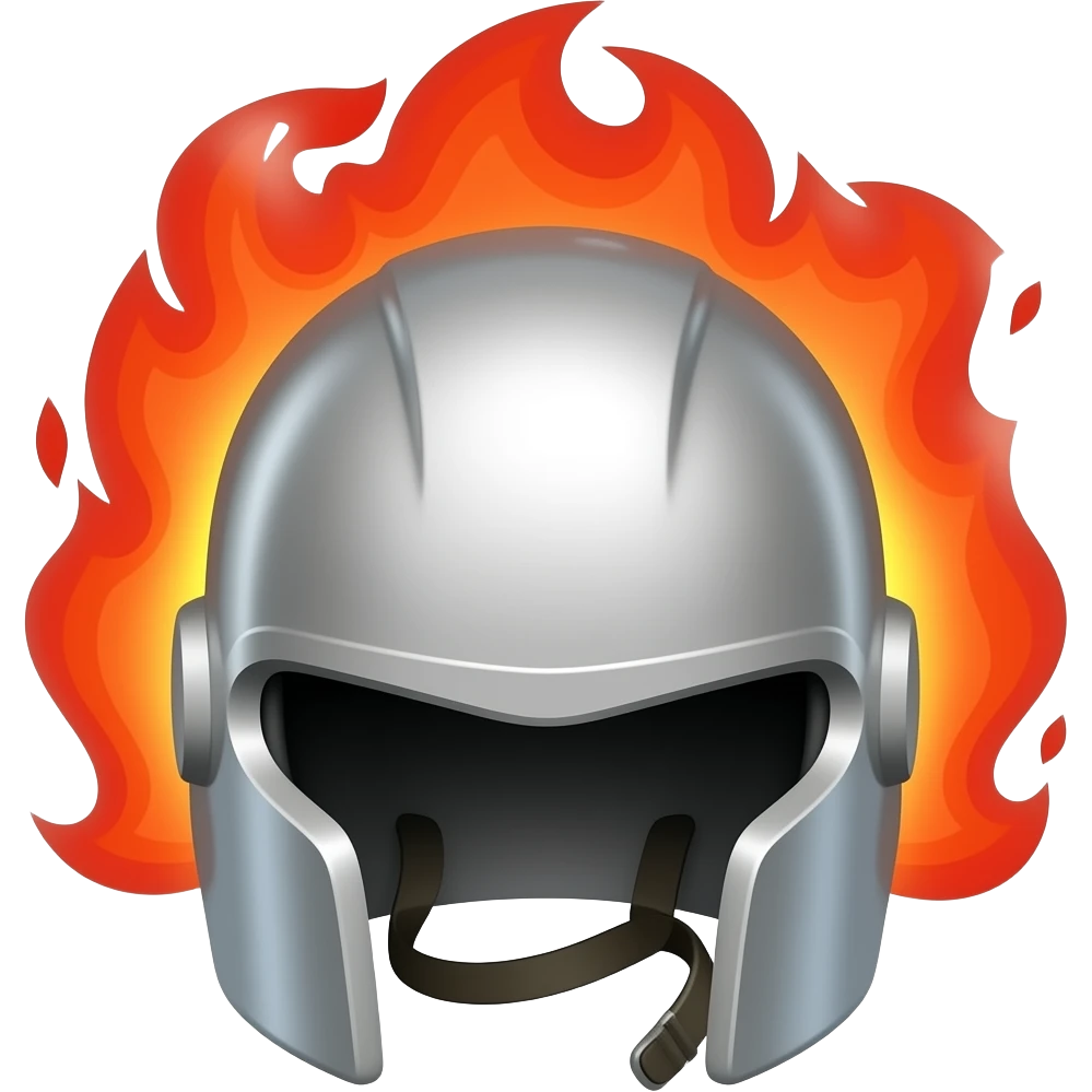 flaming helmet emoji