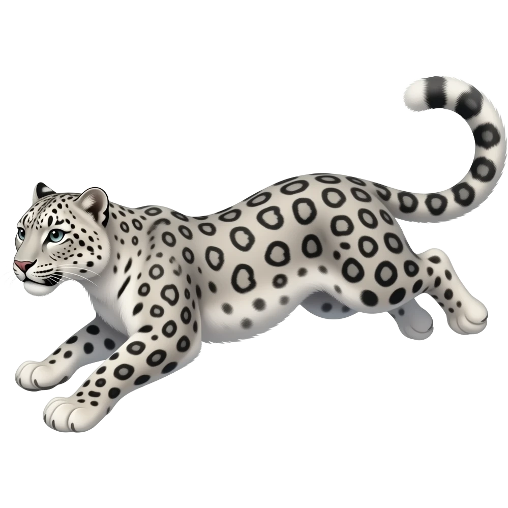 snow leopard running emoji