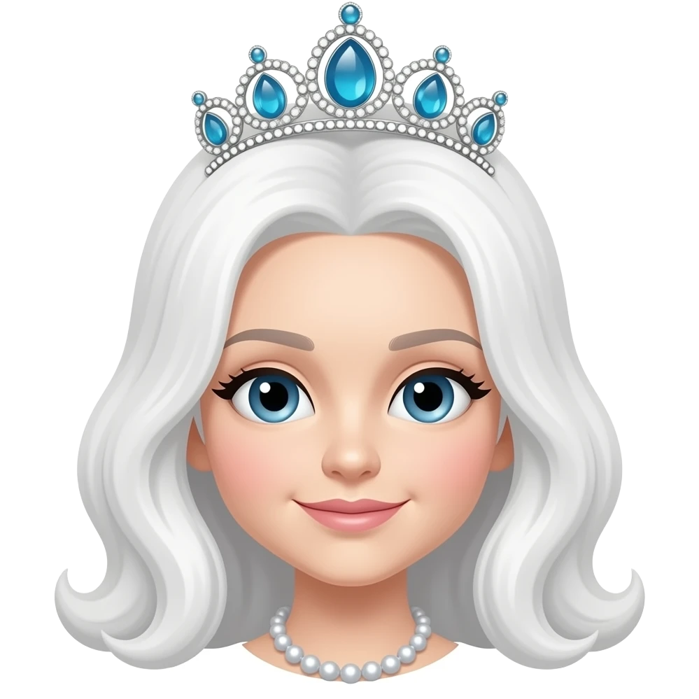 Weiß und nur kopf mit tiara emoji