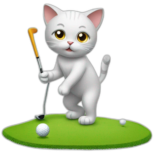 Cat playing golf emoji