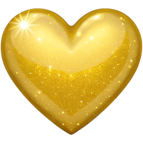 yellow heart with a gold glitter fill emoji