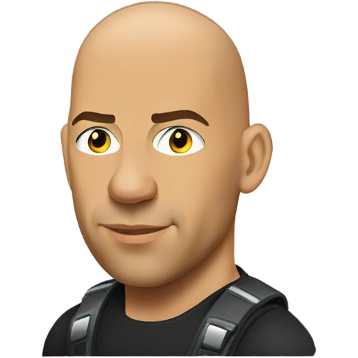 Vin Diesel in profile driving a car emoji