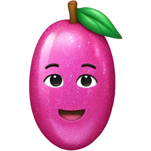 Pink mango with glitter  emoji